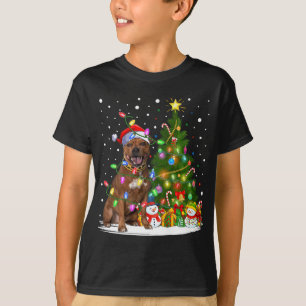 Lighting Xmas Tree Staffordshire Bull Terrier Dog T-Shirt