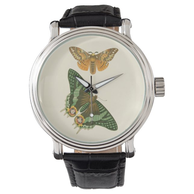 Lightly Bordered Butterfly Painting Watch (Front)