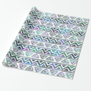Lightly Coloured Tribal geometric Pattern Wrapping Paper