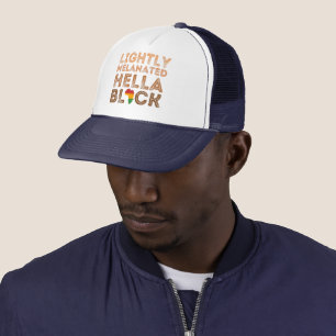 Lightly Melanated Hella Black History African Trucker Hat