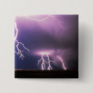 Lightning. 15 Cm Square Badge