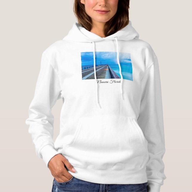Lightning At Navarre Beach Pier Hoodie (Front)