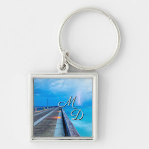 Lightning At Navarre Beach Pier Keychain