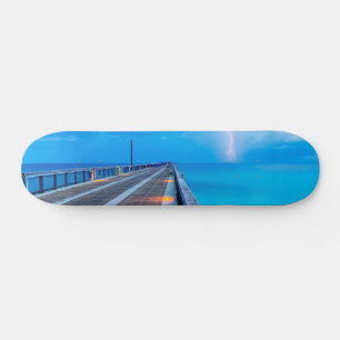 Lightning At Navarre Beach Pier Skateboard