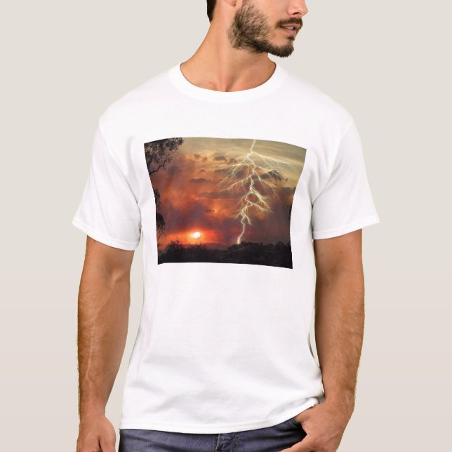 lightning at sunset T-Shirt (Front)