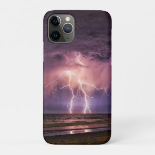 Lightning at the Beach on Notebook iPhone 11 Pro Case