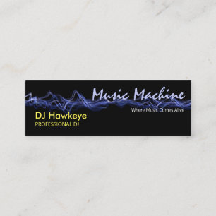Lightning Blue Sound Wave Professional DJ Mini Business Card