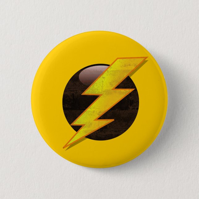 Lightning Bolt 6 Cm Round Badge (Front)