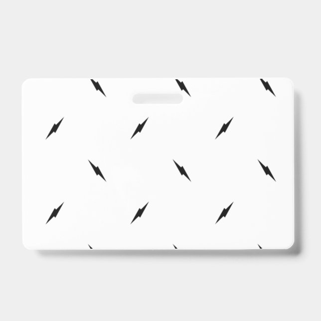 Lightning Bolt Badges | Modern Minimal Power Desig ID Badge (Front)