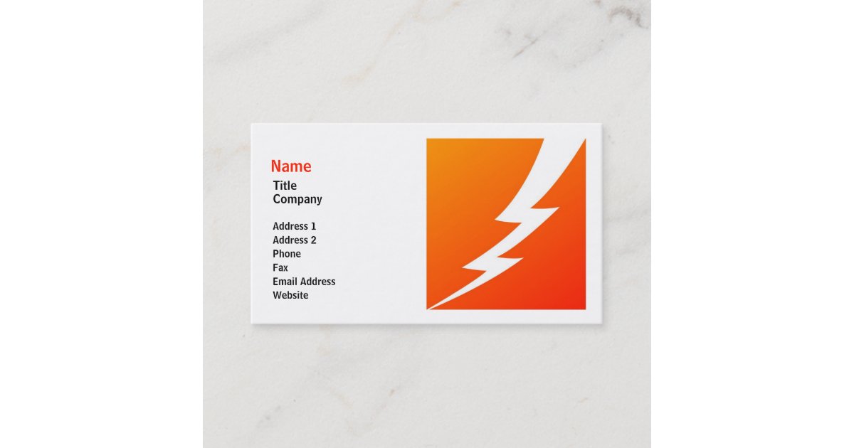 Lightning Bolt Business Card Template | Zazzle