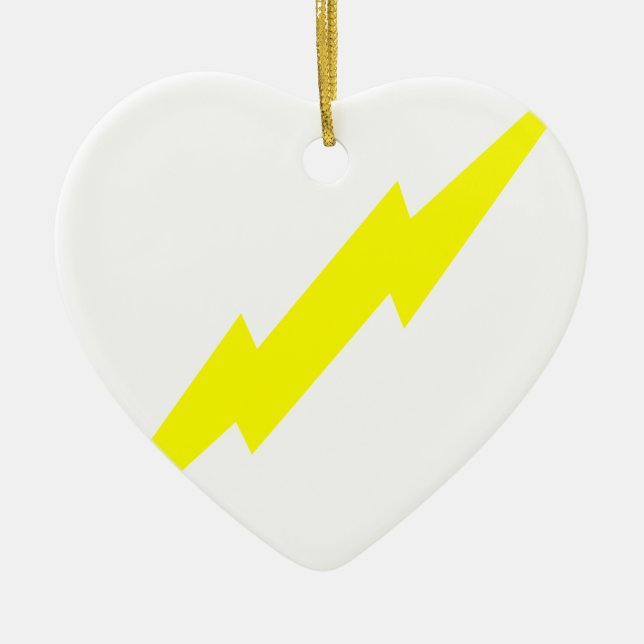 Lightning Bolt Ceramic Tree Decoration (Front)
