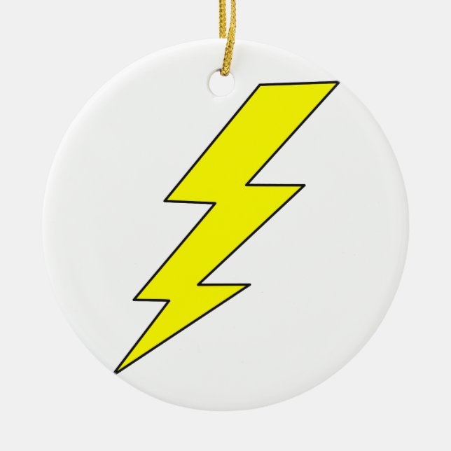 Lightning Bolt Ceramic Tree Decoration (Front)