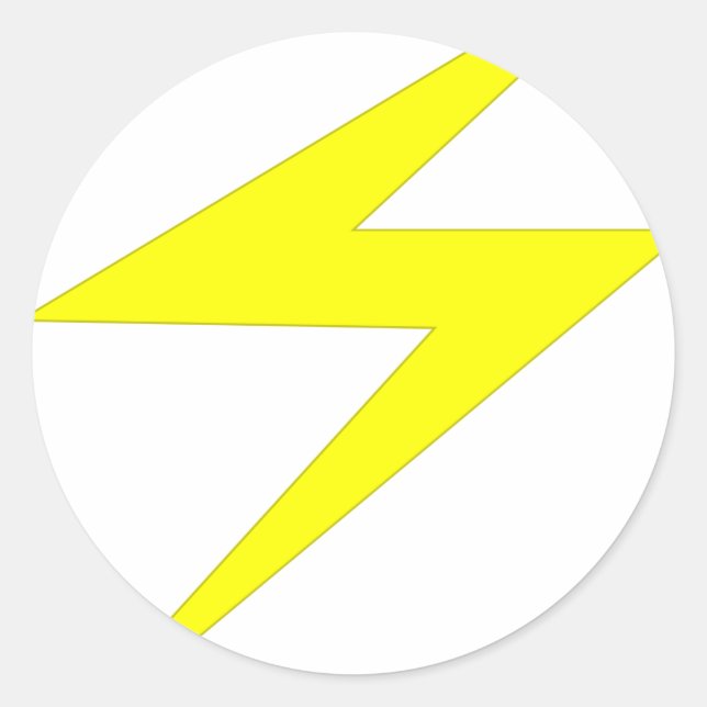 Lightning Bolt Classic Round Sticker (Front)