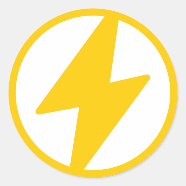 Lightning Bolt Classic Round Sticker (Front)