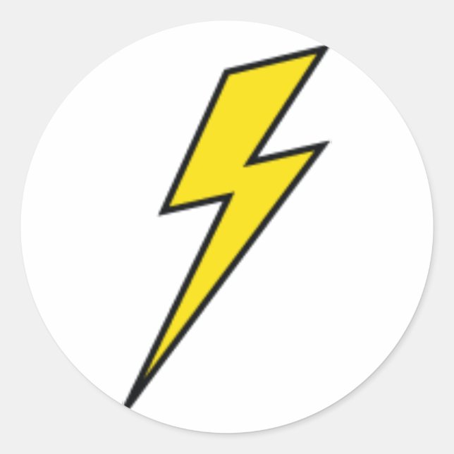 Lightning Bolt Classic Round Sticker (Front)