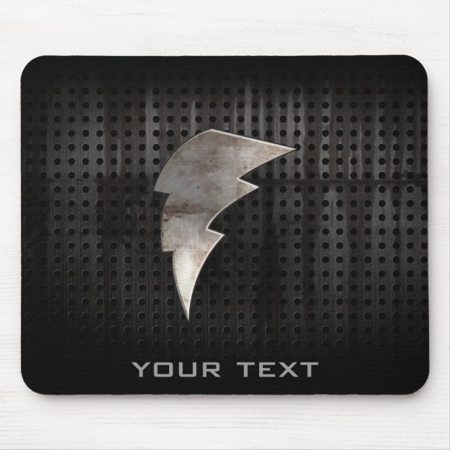 Lightning Bolt; Cool Black Mouse Mat (Front)