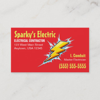 Lightning Bolt | Electrician / Contractor  Business Card