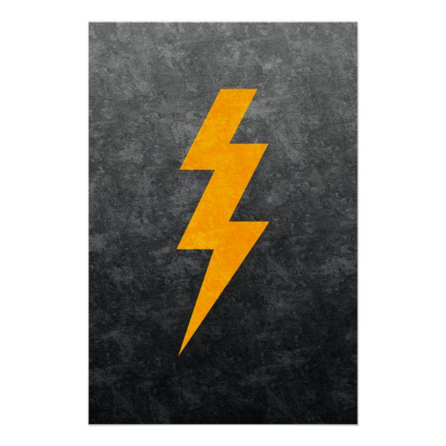 Lightning Bolt in Concrete Poster (Front)