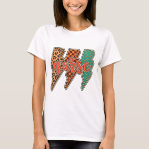 Lightning bolt nurse|fall nurse png|checkered nurs T-Shirt
