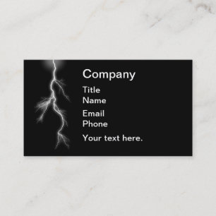 Lightning Bolt on Black Business Card