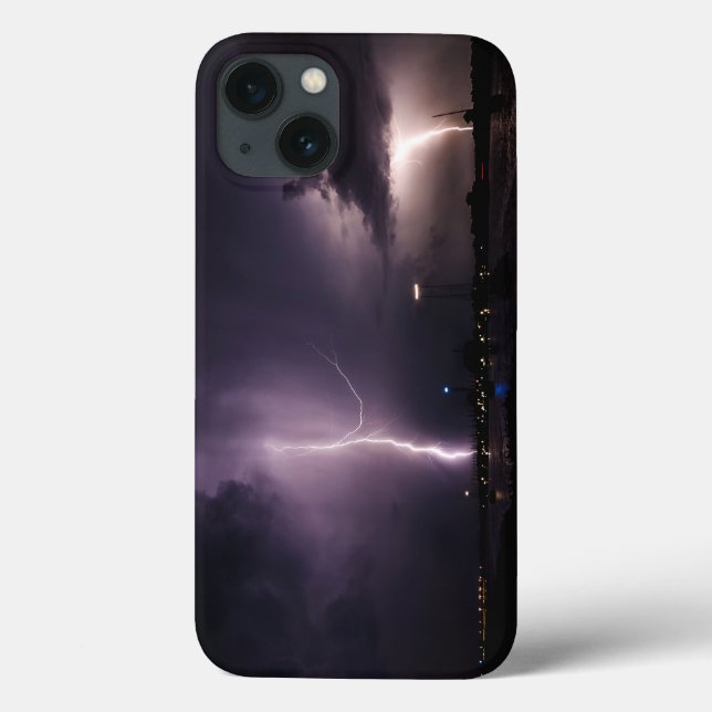 Lightning Bolt Over Harbour City Case-Mate iPhone Case (Back)