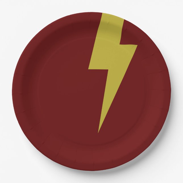 Lightning Bolt Paper Plate (Front)