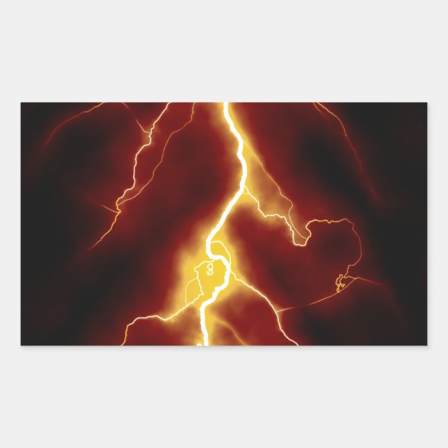 Lightning Bolt Rectangular Sticker (Front)