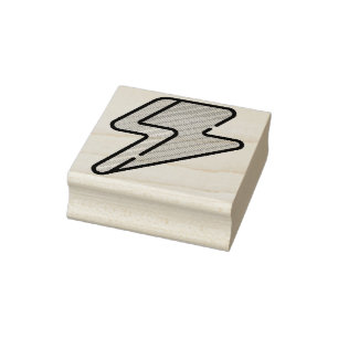 Lightning Bolt Rubber Stamp