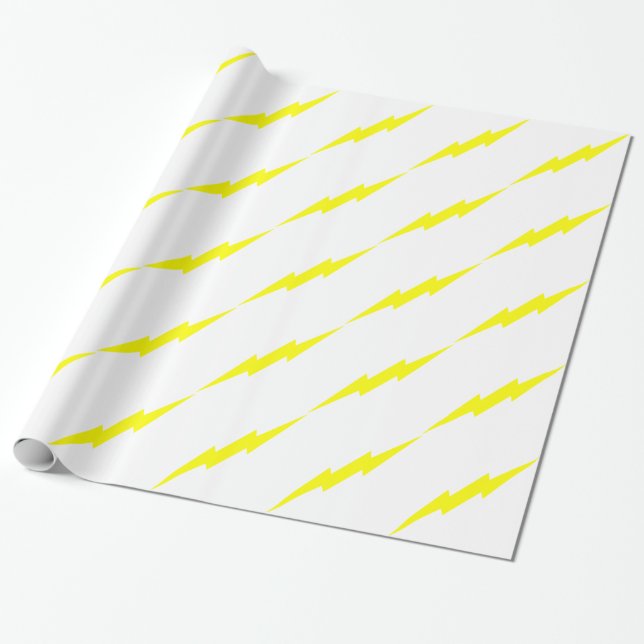 Lightning Bolt Wrapping Paper (Unrolled)