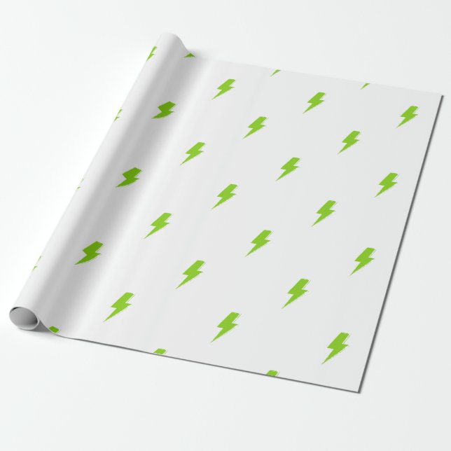 Lightning Bolt Wrapping Paper (Unrolled)