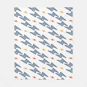 Lightning Bolts Doodle Seamless Flash Fleece Blanket