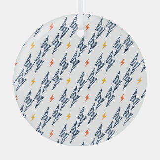 Lightning Bolts Doodle Seamless Flash Glass Tree Decoration