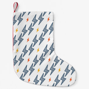 Lightning Bolts Doodle Seamless Flash Small Christmas Stocking