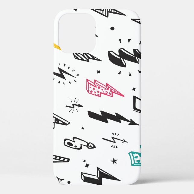 Lightning bolts, hand-drawn doodle set. Case-Mate iPhone case (Back)