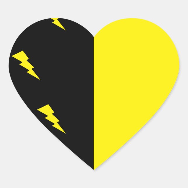 Lightning bolts pattern heart sticker (Front)
