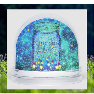 Lightning bug firefly mason jar summer photo snowglobe