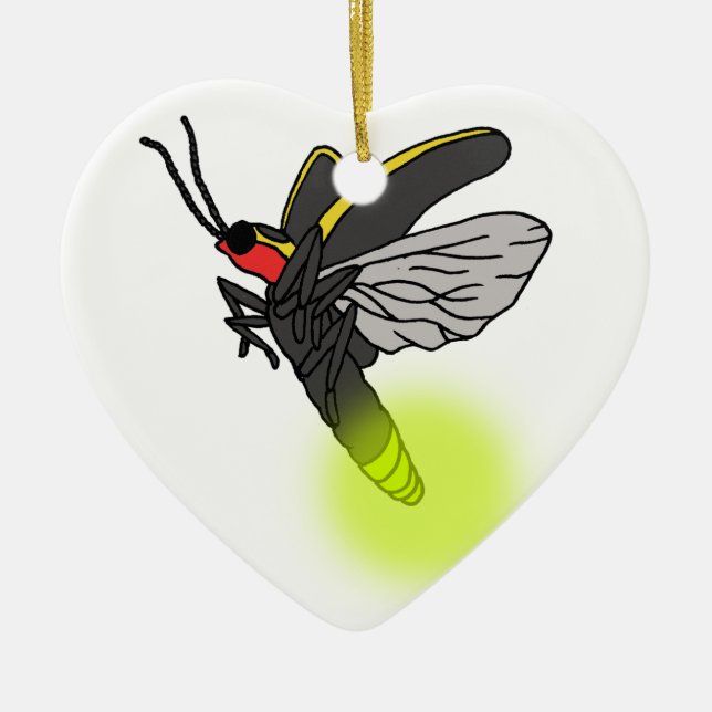 lightning bug flight 2 lit ceramic tree decoration (Front)