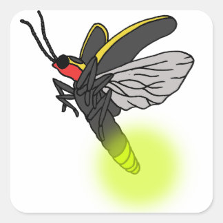 lightning bug flight 2 lit square sticker