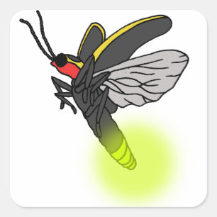 lightning bug flight 2 lit square sticker