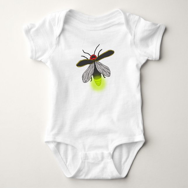lightning bug flight lit baby bodysuit (Front)