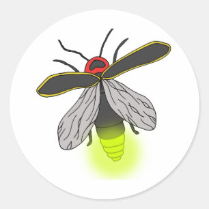 lightning bug flight lit classic round sticker