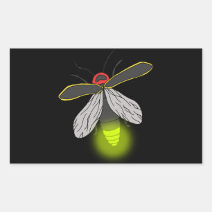lightning bug flight lit rectangular sticker
