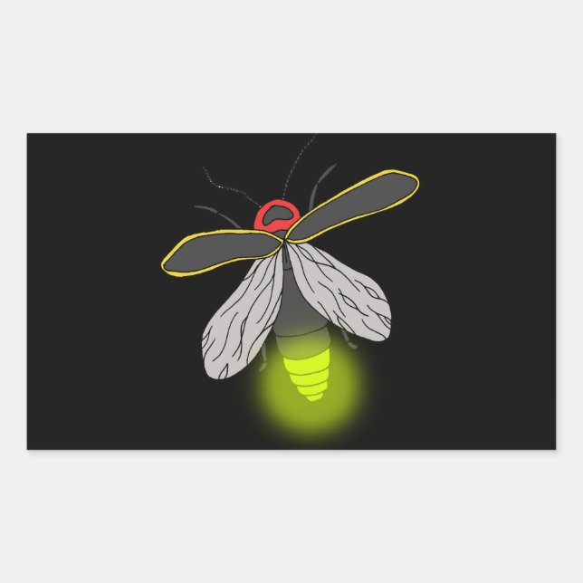 lightning bug flight lit rectangular sticker (Front)