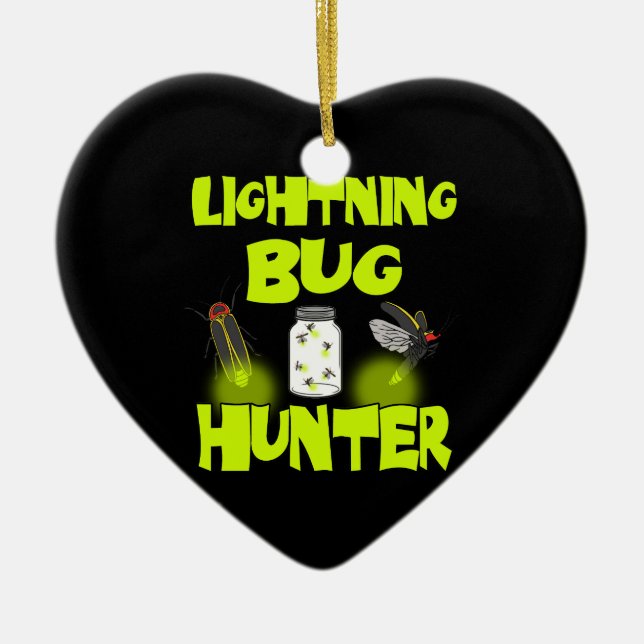 lightning bug hunter ceramic tree decoration (Front)
