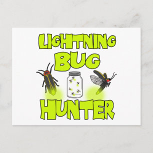 lightning bug hunter postcard