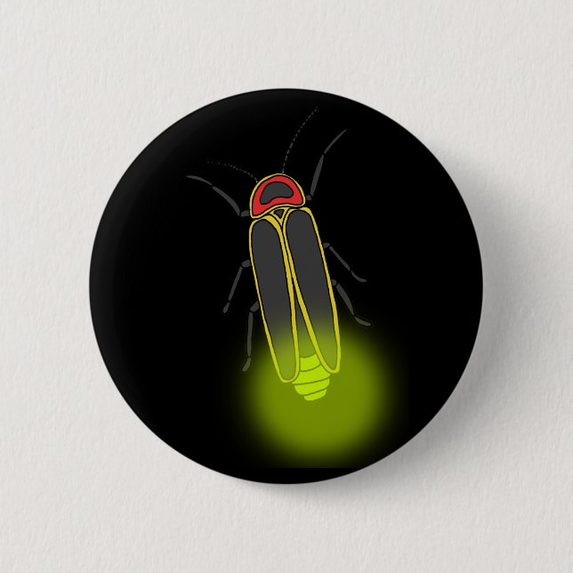 lightning bug lit 6 cm round badge (Front)