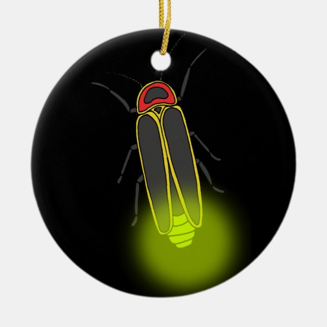 lightning bug lit ceramic tree decoration (Front)