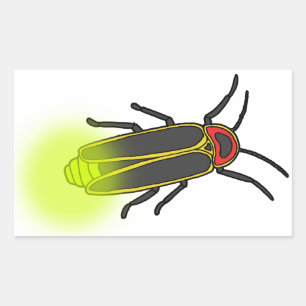 lightning bug lit rectangular sticker