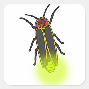 lightning bug lit square sticker