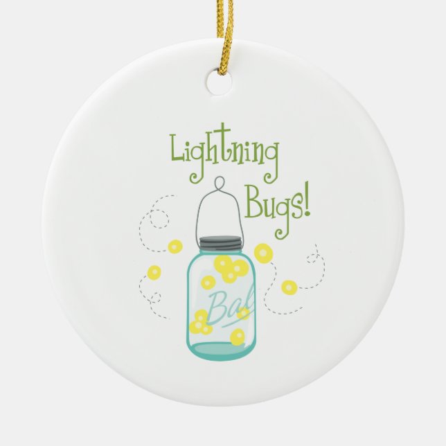 Lightning Bugs Ceramic Tree Decoration (Front)